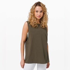lululemon athletica Olive Green Sleeveless Tank Top